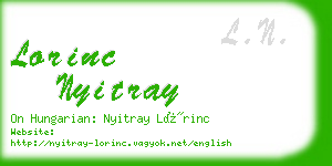 lorinc nyitray business card